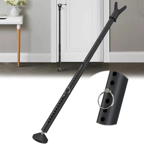 Barre de sécurité de porte réglable Longziming 48–132 cm – Fer robuste – Antidérapante – Noire – 1 pièce (1/5)