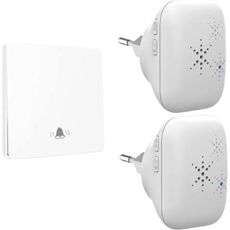 Drahtlose Türklingel ohne Batterie, Doppelklingel, sofort einbaufertig – Wasserdicht IP65, hohe Widerstandsfähigkeit – Große Reichweite – Mini-Plug-in-Format (1/5)