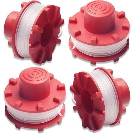 Lot de 4 bobines de fil nylon pour débroussailleuse – 8 m par bobine, diamètre 2 mm, compatible avec modèles sans fil 36 V et 30 V (1/5)