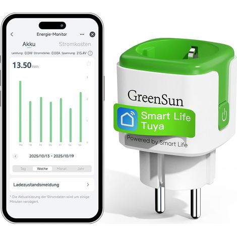 Prise Connectée 16A avec Suivi de la Consommation Électrique – Prise Intelligente WiFi Compatible avec Minuteur Télécommande à Distance via Smart Life (1/5)