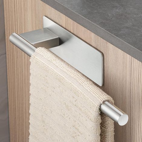 portasciugamani, acciaio inox 304, non richiede foratura, adesivo, bagno, cucina (1/5)