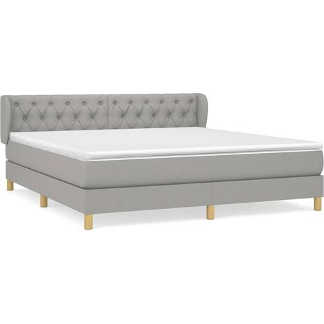 Maison Exclusive - Giroletto a Molle con Materasso Grigio Chiaro160x200 cm Tessuto