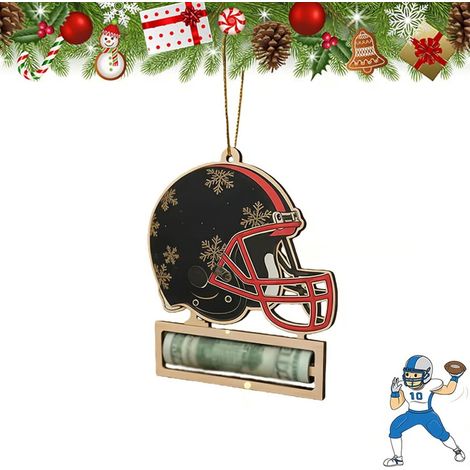 Pendentif Football - Décor Arbre De Noël En Acrylique Plat - Porte-Cadeau Surprise Pour Enfants Et Adultes - Lot De 1