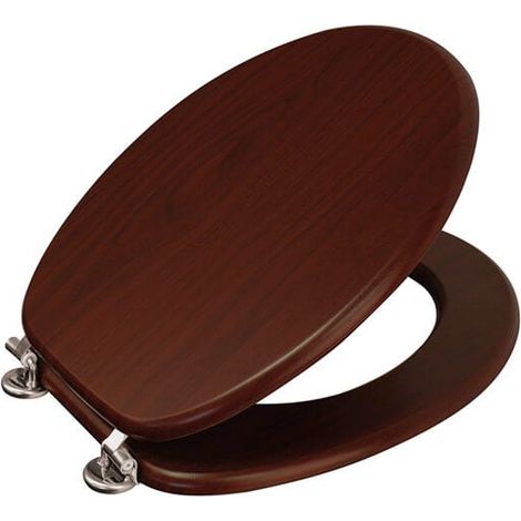 Showerdrape Oxford Mahogany Toilet Seat (1/4)