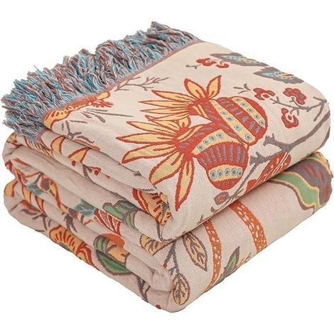 Colcha - Estilo bohemio - 100% algodón - 150 x 200 cm - Multicolor (1/5)