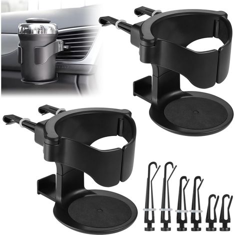 2 supports gobelets voiture, universels, réglables avec 3 paires de clips, pour bouteilles 8,5 cm. (1/5)