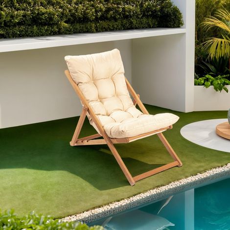 Silla de Exterior Coghinas, Respaldo Reclinable, Marrón (1/5)