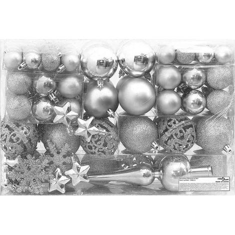 Ensemble de 111 boules de Noël en polystyrène argenté (1/5)