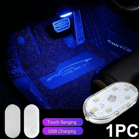 Lampe de lecture LED intérieure tactile pour voiture, plafonnier, éclairage de lecture LED design, veilleuse colorée, mini lampe de voiture rechargeable par USB 5V