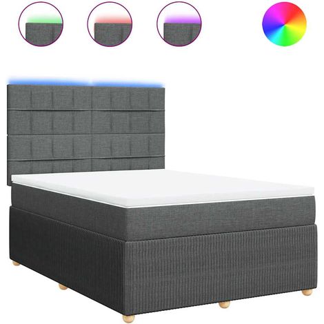 Maison Exclusive - Cama box spring con colchón tela gris oscuro 1 (1/5)