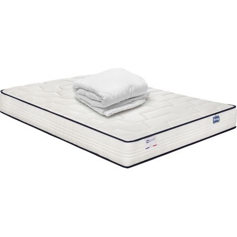 Matelas INTEMPOREL 140x200 ressorts ensachés, extra ferme H24 + couette (1/4)