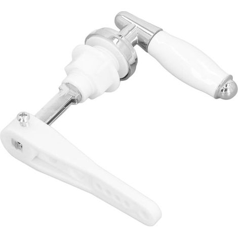Chasse d'eau WC - Poignée de chasse d'eau de toilettes - Poignée de remplacement de réservoir de toilettes - Céramique - Alliage de zinc - Pour la plupart des toilettes (1/5)