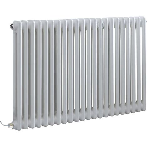 Hudson Reed Windsor - Radiateur Électrique Style Fonte Rétro Horizontal Double Rang avec Écran Tactile - Blanc - 60 cm x 101 cm