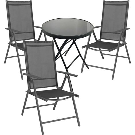 Bistrogarnitur 4-teilig Anthrazit + 3 Hochlehner-MMC330851DG+3xM116001 (1/3)