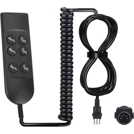 Télécommande électrique 6 boutons 5 broches pour fauteuil inclinable motorisé – Interrupteur manuel compatible canapé-lit et fauteuil relax électrique (1/5)