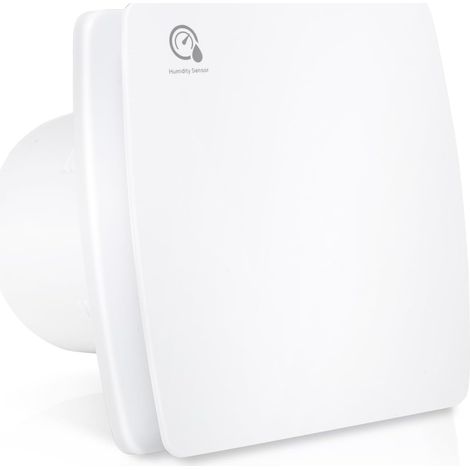 Ventilateur de salle de bain 100 mm avec capteur d'humidité et fonction de rejet – Ventilateur d'évacuation automatique pour salle de bain, cuisine et pièces sans fenêtre, 95 m³/h, contre la (1/5)