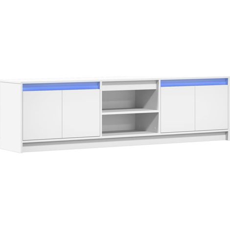 Soporte multimedia para TV estantería para televisión buffet para televisión comedor salón dormitorio con LED 180 x 34 x 50 cm madera contrachapada blanco 020026448