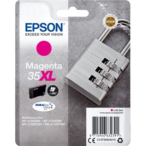 Epson Padlock Singlepack Magenta 35XL DURABrite Ultra Ink - Original - Encre à pigments - Magenta - Epson - - WorkForce Pro WF-4740DTWF - WorkForce Pro WF-4730DTWF - WorkForce Pro WF-4725DWF - WorkFor (1/3)