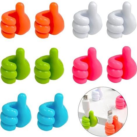 10 Pièces Crochet Mural En Silicone Pour Pouce CréAtif Crochets Muraux Multifonctions Mini Pinces Pour CâBle De Pouce Auto-AdhéSifs Crochet Mural Du Pouce Pour Cuisine Salle De Bain Bureau (1/5)