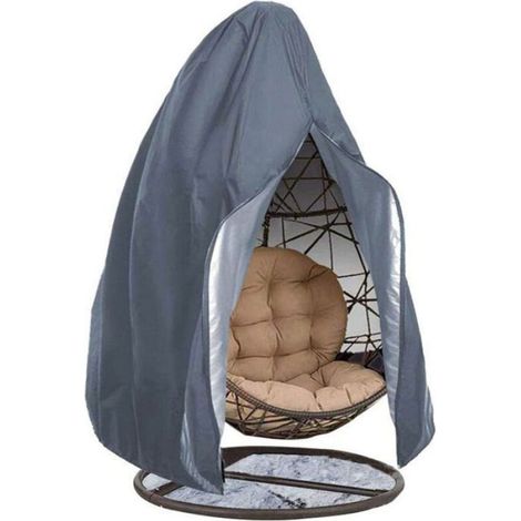 Housse de Protection pour Chaise Suspendue, Imperméable avec Fermeture à Glissière, 230 x 200 cm (Gris) (1/4)