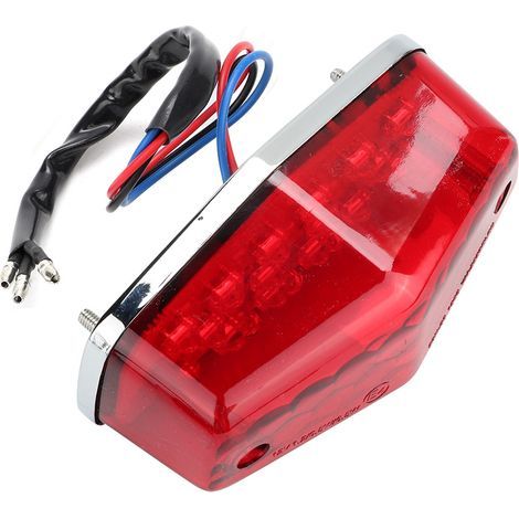 Qiilu motorcycle tail lights Moto LED Feu arrière Frein de stationnement Lampe d'arrêt Accessoire de moto Convient pour (lentille rouge) A8n192 (1/5)