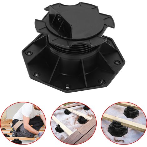 Wolketon Soporte universal ajustable en altura para tablones de terraza. WPC. BPC. baldosas. bases de terraza 60-140 mm 20 piezas