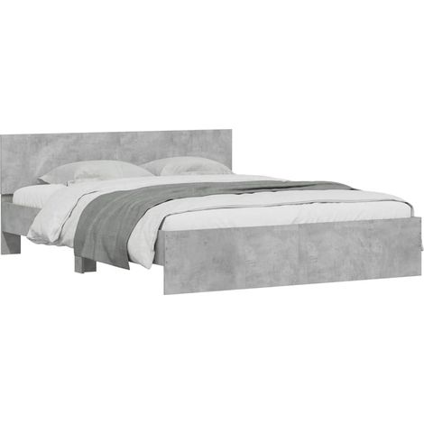 Estructura de cama con cabecero gris hormigón 140x200 cm vidaXL