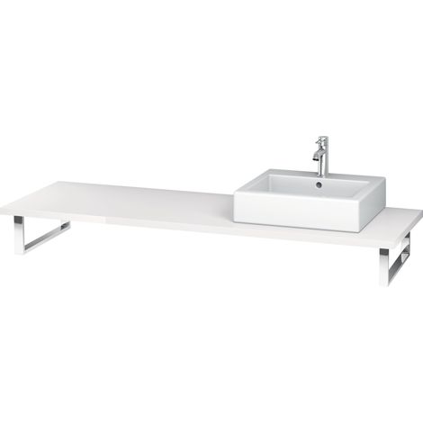 Duravit L-Cube console per lavabi da appoggio e lavabi da incasso, spessore piano 30mm, dimensioni 800x550mm, con 1 ritaglio, Colore (anteriore/corpo): Decoro bianco lucido - LC106C02222-800 (1/5)