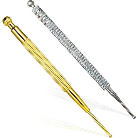 Lot de 2 outils de massage de réflexologie faciale, stylo d'acupuncture rétractable, sonde à ressort à double tête pour oreilles et corps (1/2)