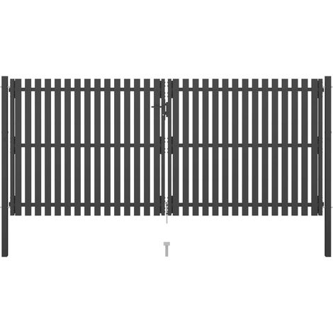 Portail de clôture de jardin Acier 4x2 m Anthracite