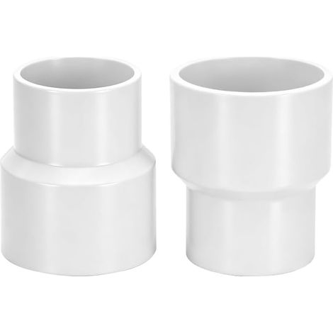 (40to32mm) 2PCS Raccord PVC Réducteur 40x32mm pour Eau Adaptateur PVC pour eau, réducteur de conduit, pour plomberie et bâtiment, blanc (1/4)
