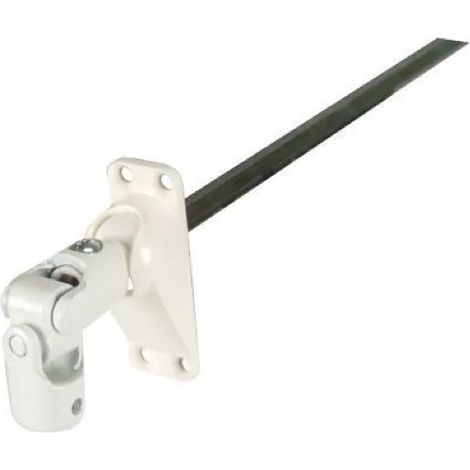 Bloc guide genouillère pour volet roulant à manivelle 60° – Diamètre 12mm – Tige 6 pans de 7 – Longueur 215mm – Acier et plastique blanc – Cime
