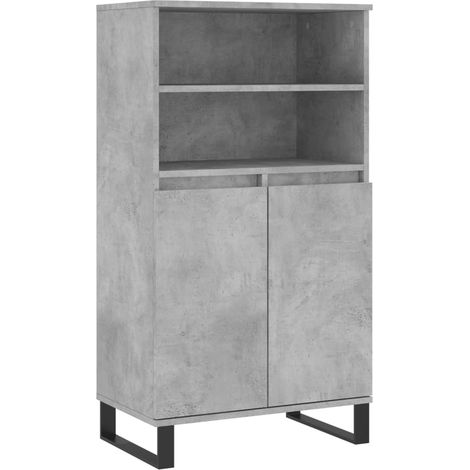 Credenza cassettiera cassettiera mobile contenitore organizer cucina soggiorno soggiorno alto 60 x 36 x 110 cm derivati del legno grigio 020034458