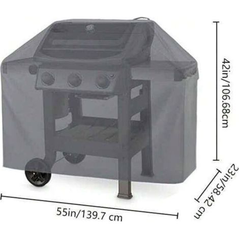 Housse Barbecue imperméable 139,7x59x107cm 600D Tissu Oxford Bâche Barbecue Gaz Gris 100% Imperméable Housse de Protection pour BBQ, Anti-UV et Vent , ne se décolore Pas en 2 Ans (1/5)