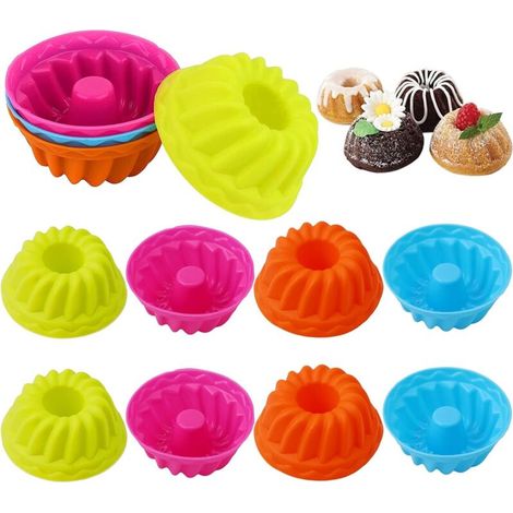 Set di 12 stampi in silicone a forma di corona, stampo per pop cake, stampo per brioche, stampo per torte in silicone, stampi in silicone (12 pezzi) - Fei Yu (1/5)