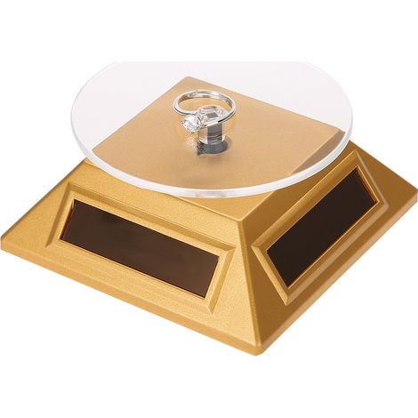 Plateau Tournant 360° pour Bijoux - Support de Présentation Rotatif Doré (1/5)