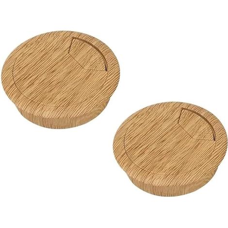 2pcs 50/60mm Desktop Cable Hole Cover Table Wood Grain Plastic Cable Hole Cover Computer Round Wire 50mm (1/5)