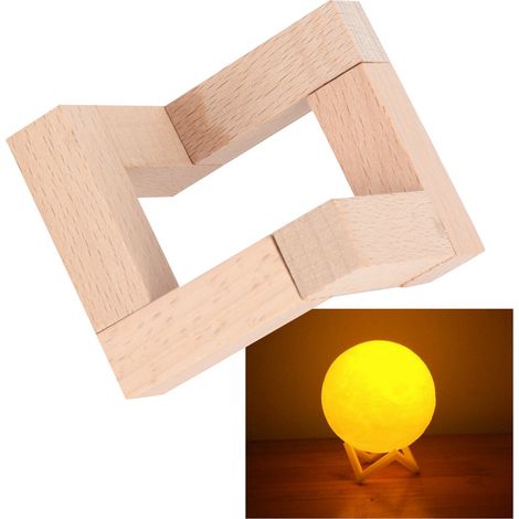 Holzständer für eine selbstgebaute kreative Mondlampe (kleines Modell) (1/5)