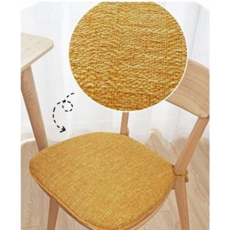 Lot de 2 (43x41x35cm) Coussin/Galette de Chaise ,avec Rubans,Forme de Trapèze Assise,Lavable déhoussable Antidérapant Coussin de Siège for Cuisine, Salle Manger, Jardin, Bureau