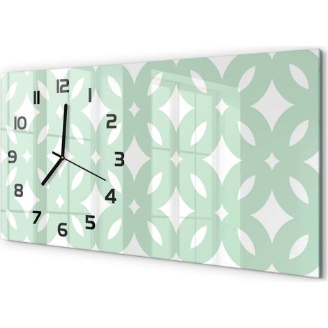 Horloge Murale Maison 60x30 cm Design Panoramique Salon Cuisine Bureau Arrière-plan géométrique (1/5)