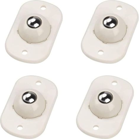 Lot de 4 roulettes pivotantes blanches – Capacité de charge élevée – Installation adhésive facile – Pour meubles et boîtes de rangement (1/5)