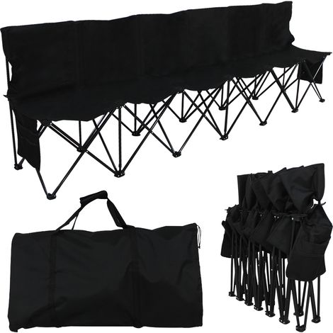 Yaheetech 6 Sedie Sgabelli Pieghevoli da Campeggio in PVC Leggero Sedia Panchina Portatili per Spiaggia Sedile da Giardino per Pesca Picnic Barbecue Viaggi Zaino Nero (1/5)