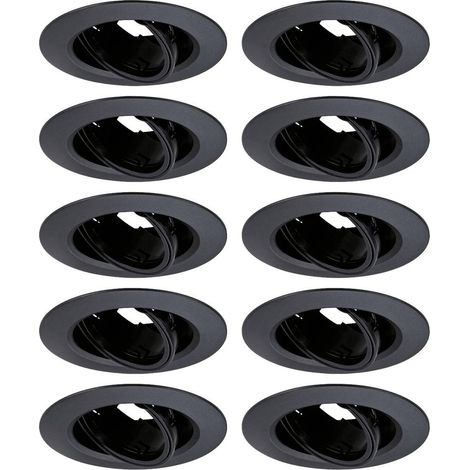 Paulmann 92117 Spot encastrable jeu de 10 GU10 noir