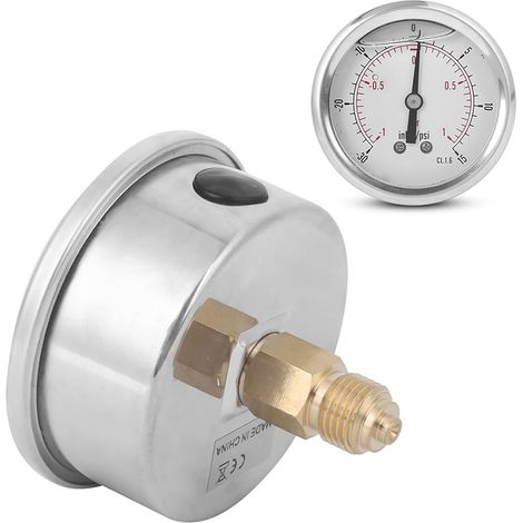 Manomètre Y60 Radial Rempli D' Sous Vide pour L'industrie Chimique en Acier Inoxydable 1/4 BSP TS-PGGZ604-1bar (1/5)
