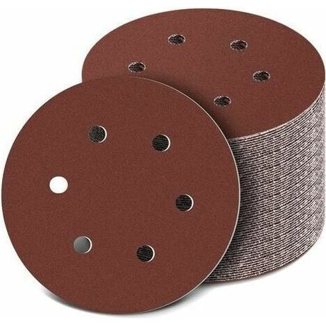 100Pcs Disques Abrasifs 40-800 Grain Taille 150Mm Disque De Ponçage De Idéal Pour Poncer Dérouiller(6 Polir Trous) (1/4)