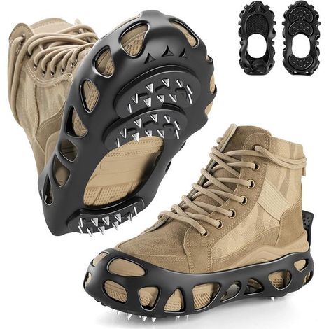 Suole antiscivolo da neve - Taglia L, numero di scarpe 42-46 - Camminata sicura su neve e ghiaccio - Trazione sulla neve - Impugnature antiscivolo sul ghiaccio - Aderenza migliorata - Scarpa antiscivo (1/5)
