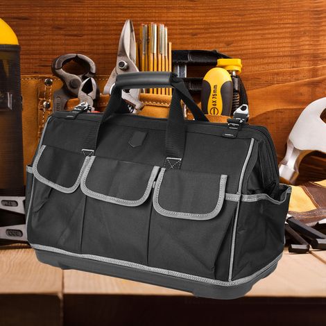 Sac à outils à fond plastique gris de 20 pouces (470 x 340 x 230 mm) pour quincaillerie à main, usage multiple (1/5)