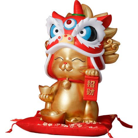 Figurine de chat porte-bonheur, tirelire chat porte-bonheur, décoration pour magasin ou bureau, or