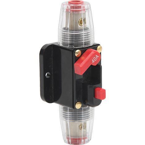 Porte-fusible audio en ligne à réarmement manuel, disjoncteur 12 V-48 V pour autoradio, amplificateur audio, camping-car, maison, bateau, camion, 40 A (1/5)