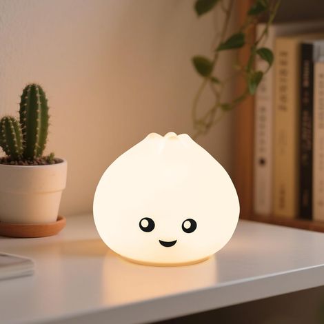 Bardusch - Veilleuse Enfant, Lampe en Silicone avec Lumière Chaude Dimmable Progressive & Lumière de 8 Couleurs, 1200 mAh Rechargeable Veilleuse BéBé